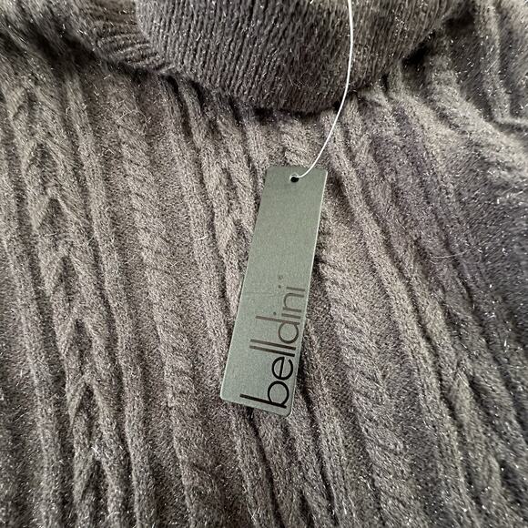 Belldini Gray Shimmer Sparkle Cable Knit Turtleneck Sweater Women Size Small NWT - Picture 5 of 6